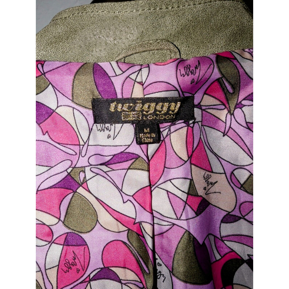 Twiggy Jacket Suede Leather Green Barbie Pink Purple Lining Coat Jackets - Picture 6 of 15